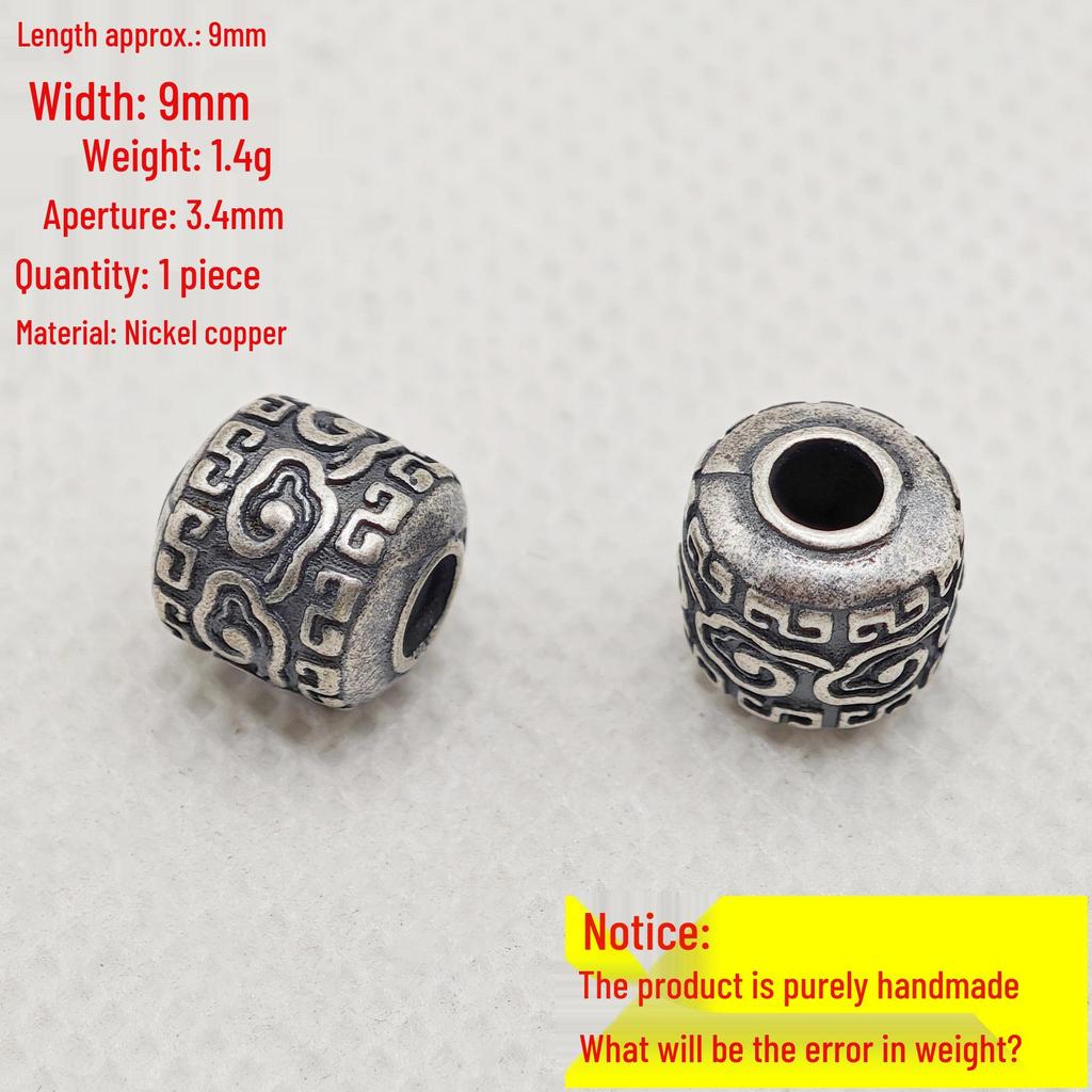 Sterling Silver Lotus Barrel Bead Charms - 99 Fine Silver, 3D Handmade for DIY Jewelry.