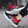 Kinder fliegen gewebte hohle atmungsaktive Single-Mesh-Sportlaufschuhe Outdoor-Flammen-Kinderschuhe