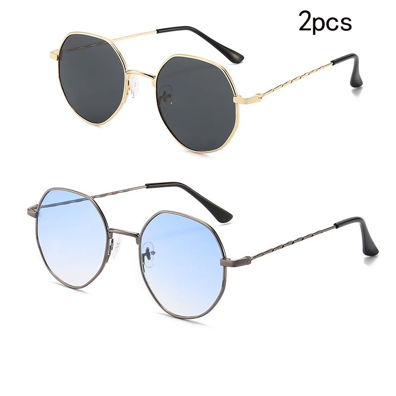 Polygon Metal Sunglasses Vintage Frame For Women Sunglasses Men Luxury Brand Design Sun Glasses Women Mirror Gafas De Sol Uv400