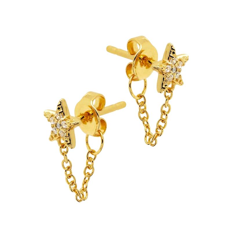 925 Silver Needle Luxury Long Chain Tassel Crystal Stud Earrings For Women Exquisite Pendant Gold Earrings Fine Jewelry