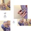 Irregular Purple Water Drop Rhinestone Zirconia Chain Ring For Women Stylish Fashion Accessory