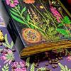 Moonlit Wildflower Leather Grimoire | Handmade Spell Book of Shadows, Vintage Deckle Paper Journal, Unique Wildflower Gift for Him and Her