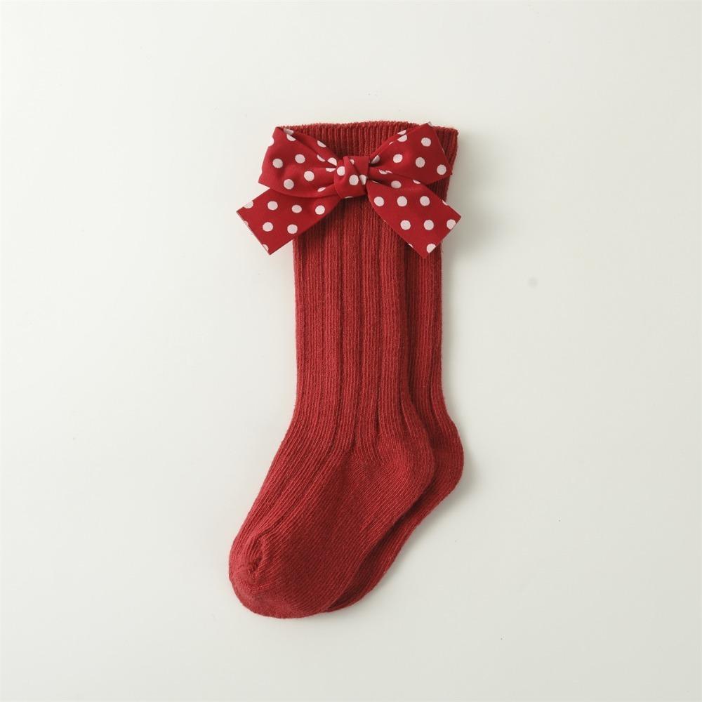 Bowknot Toddler Hosiery Casual Bow Middle Tube Socks New Red Socks Children