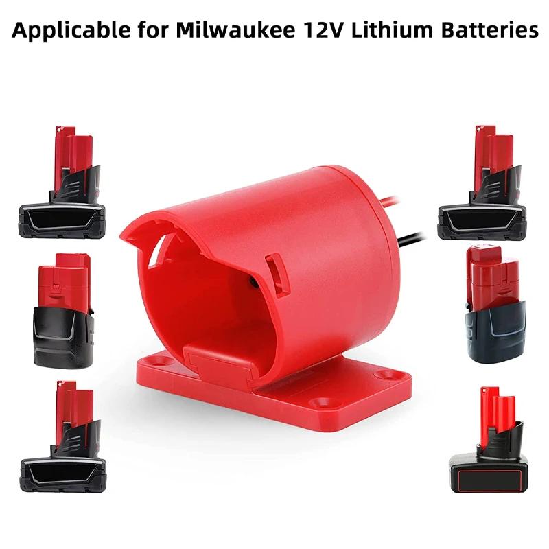 For Milwaukee 12V Li-ion Battery Power Wheels Battery Adapter Base Power Connector for Robots, Remote Control Cars