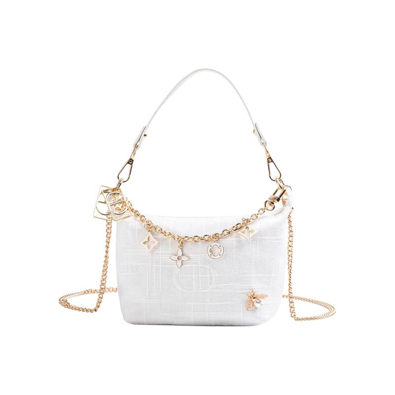 

DIOR [Customized Cosmetic Bag] Platinum Secret Jinghe Chain Decoration French Romantic Storage Bag Polyester Fiber золотой