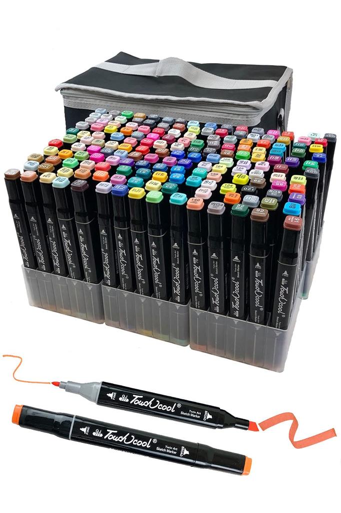 Marker Pen Marker 168 Alcohol Thick and Fine Art Carrying Case Illustration Watercolor 2 Types of Nibs Set, Pen, Colors, Marker, Ends, Supplies,