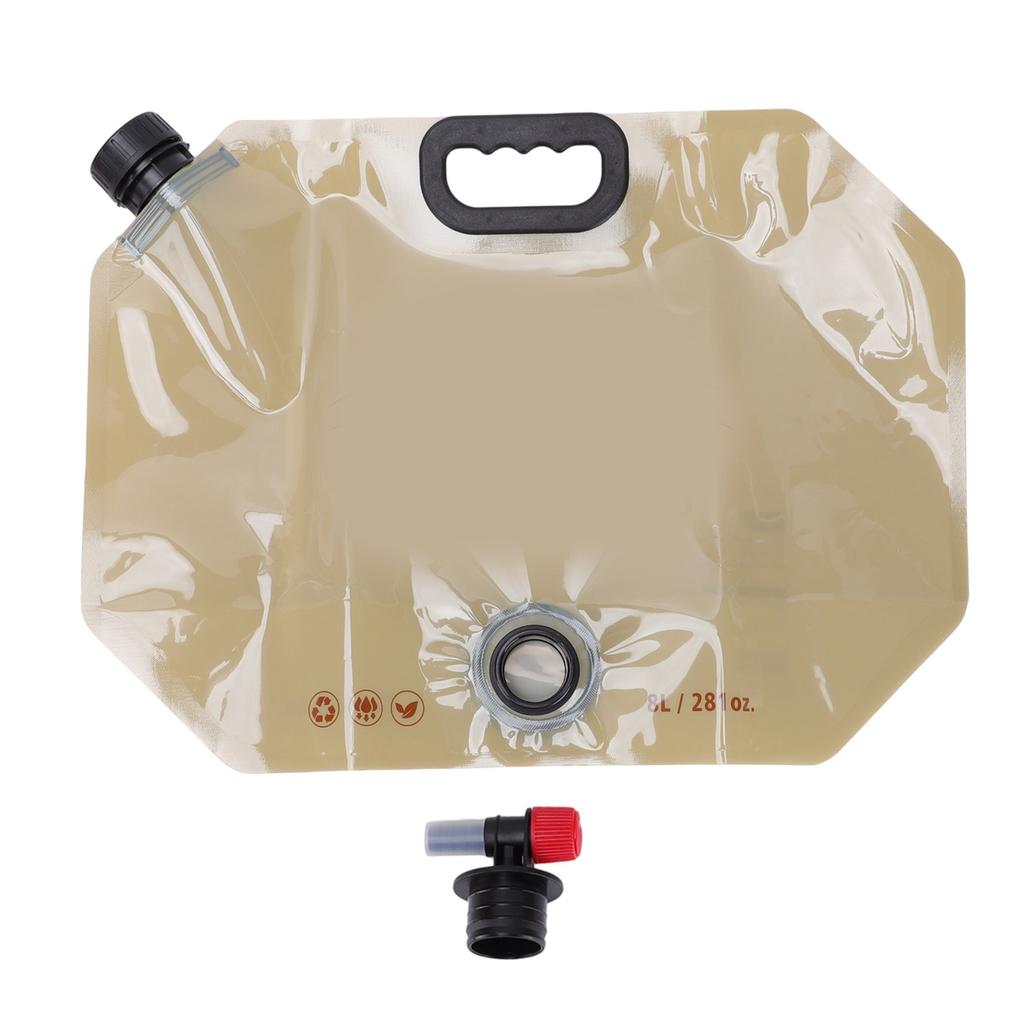 Camping Water Container PE 8L Portable Foldable Water Bag Storage Container with Faucet for Hiking Riding Outdoor Sport