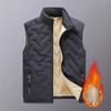 Men's Casual Stand-up Collar Vest, Polyester Solid Colour Sleeveless Jacket, Regular Fit with Zip Detail, Slight Stretch Fabric