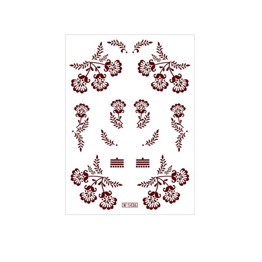 Lace Fake Tattoo Temporary Tattoo Legs Arm Red Henna Tattoo Decals Women/Lady