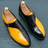 British pointed leather shoes summer breathable black and white personality casual youth heightening shoes hairstylist