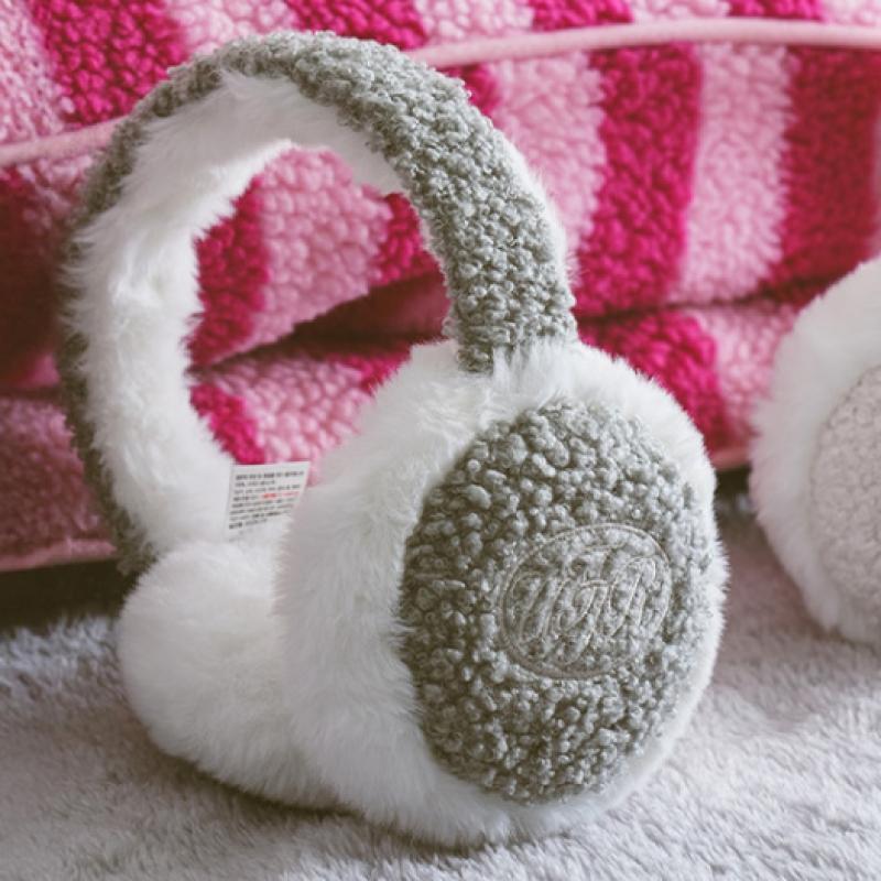 Căști cu blană Daiso Poggle Gri