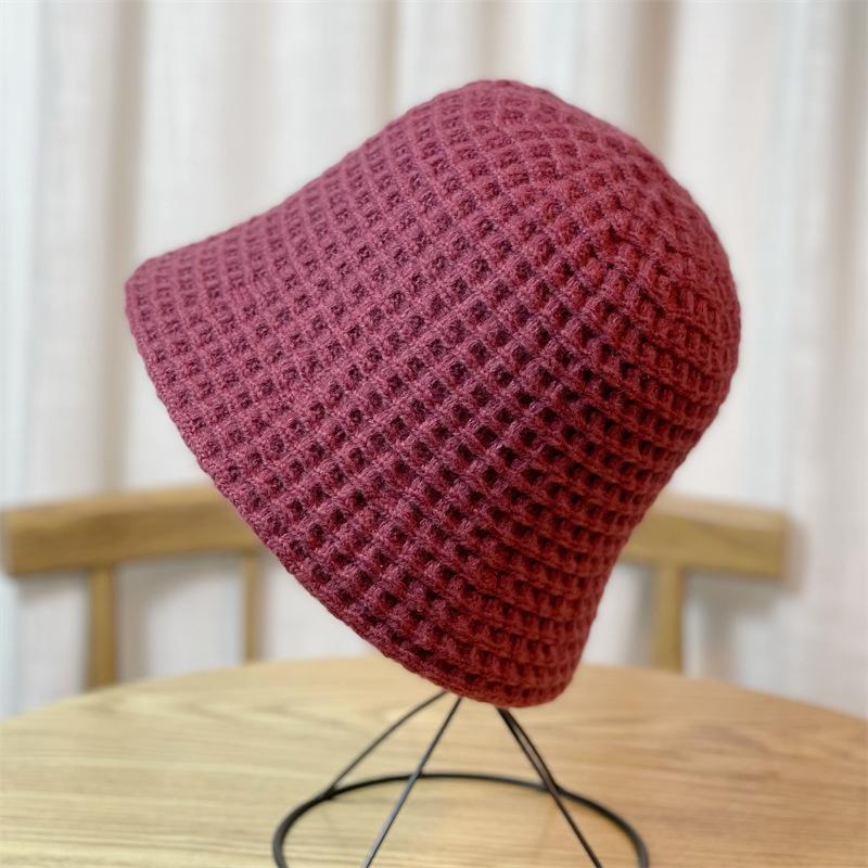 

Вязаная панама женская осенне-зимняя однотонная шерстяная шляпа теплая панама модная Adjustable фуксия