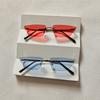 2pcs/Set Rimless Rectangle Women Fashion Sunglasses Designer Trendy Small Frame Summer Style Sun Glasses Outdoor Accessory