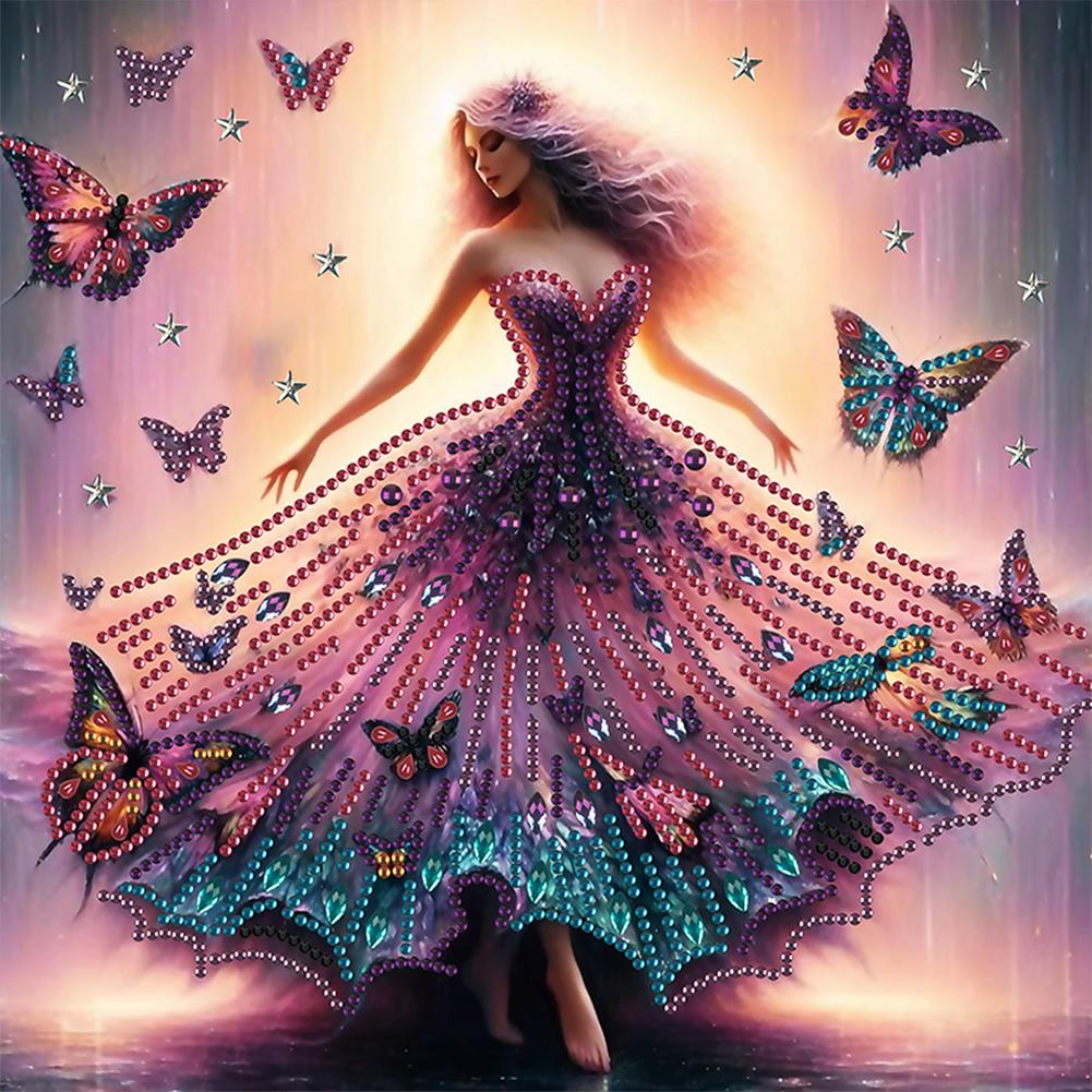 5D DIY Partial Special Shaped Drill Diamond Painting Kit Arts Ornament Beauty Girl Home Decoration Xmas Birthday Gifts 30x30cm