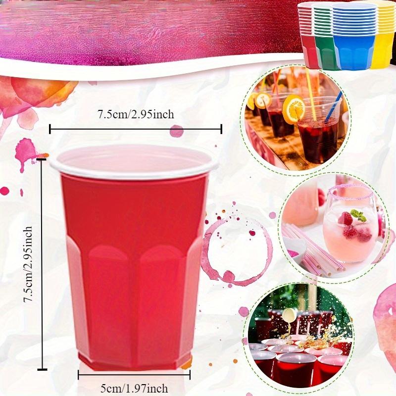 100/200pcs Vibrant MutiColor Plastic Cups Multi Color Cups for Hot and Cold Beverages - Perfect for Parties, Weddings, Graduation and Family Gathering