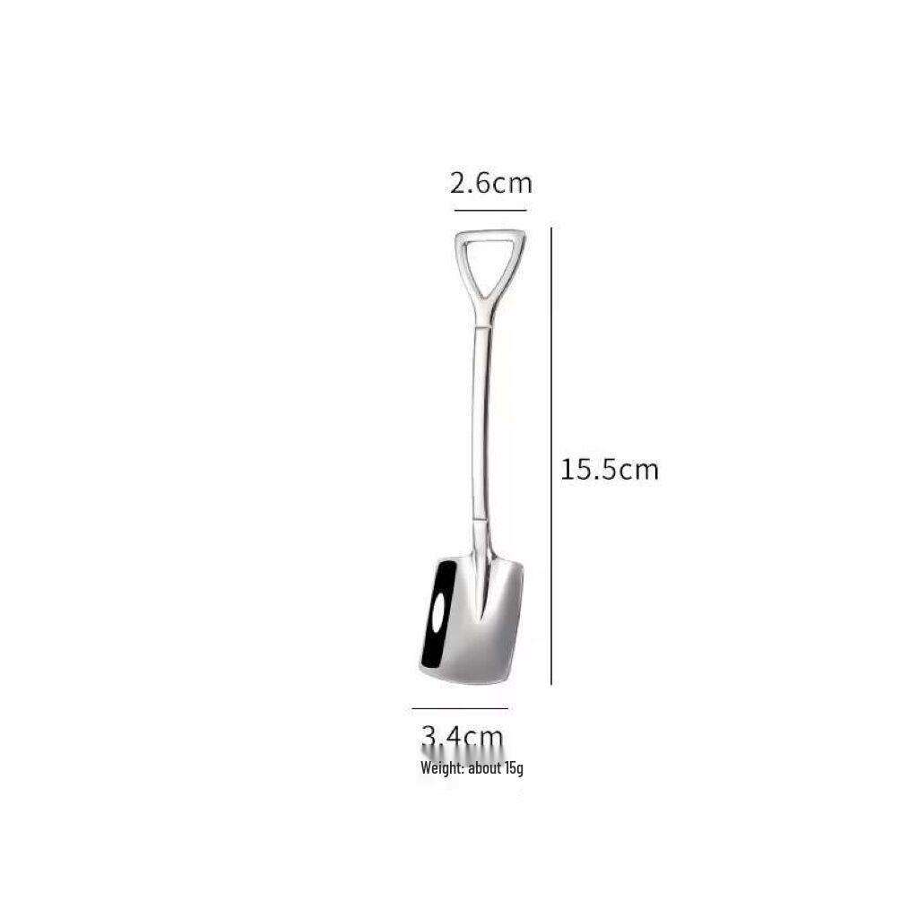 304 Stainless Steel Retro Shovel Spoon Set - Child-Friendly Dessert & Watermelon Ladle