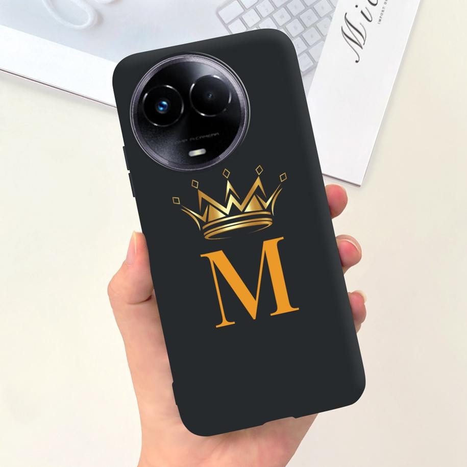 For Realme 11 5G Case Cute Crown Letters Silicone Soft TPU Shockproof Cover For Realme 11X 5G RMX3785 Funda Realme11 Phone Cases