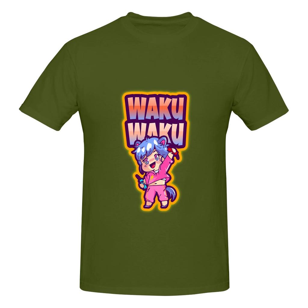 Waku Waku Gaming Design Retro Hong Kong Style Tshirt Fresh And Simple Original Short Sleeve