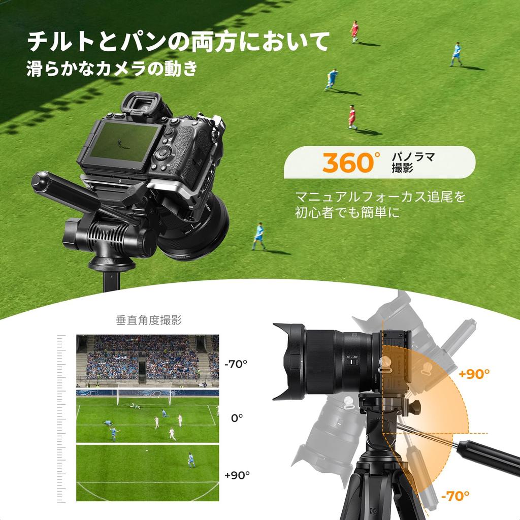 CONCEPT 190cm Camera Travel Tripod for Cameras and 4kg Weight Portable Profile Remote Detachable Video and Manfrotto Quick Release Plate K&F Tripod,