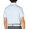FootJoy Men's Heather Stripe Short Sleeve Button-Down Golf Shirt, Heather Blue Jay, Size L (FJ-S25-S11, 34519-L)