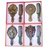 Vintage Russian Handheld Mirror & Comb Set - Retro Metal Design Souvenir