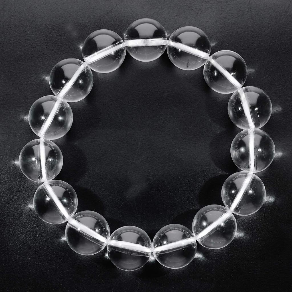 Large 14mm Crystal Bracelet Length LL Natural Stone Power Stone Simple Prayer Beads Bracelet [Shinjuku Ginnokura] Approx. 20.5cm (Men's Size)