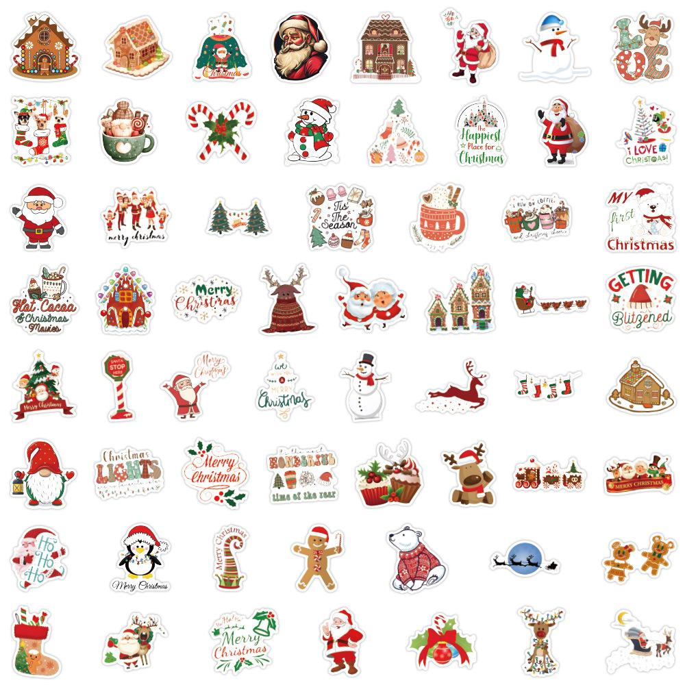 60/120 Neue Weihnachts-Graffiti-Aufkleber Koffer Skateboard Notizbuch Wasserbecher Handy-Aufkleber