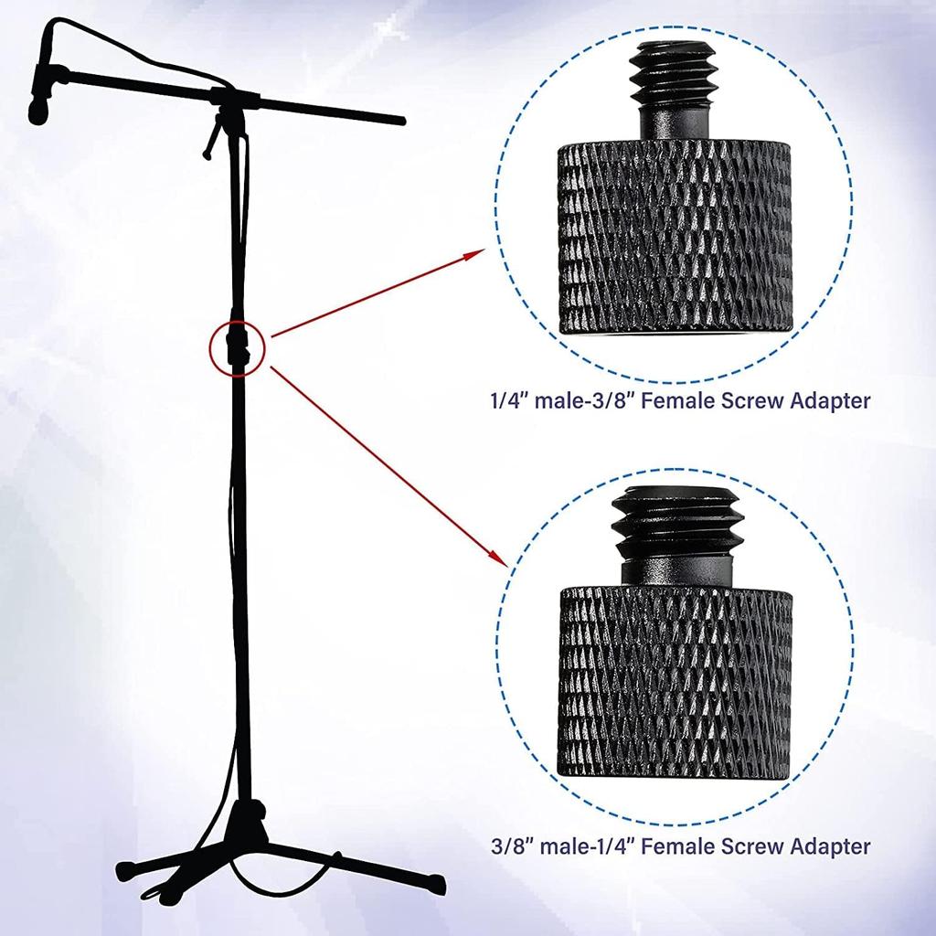 Aluminum Alloy 1/4 to 3/8 & 3/8 to 1/4 Camera Tripod Adapter - Male to Female Screw for Camera, Mount, Monitor
