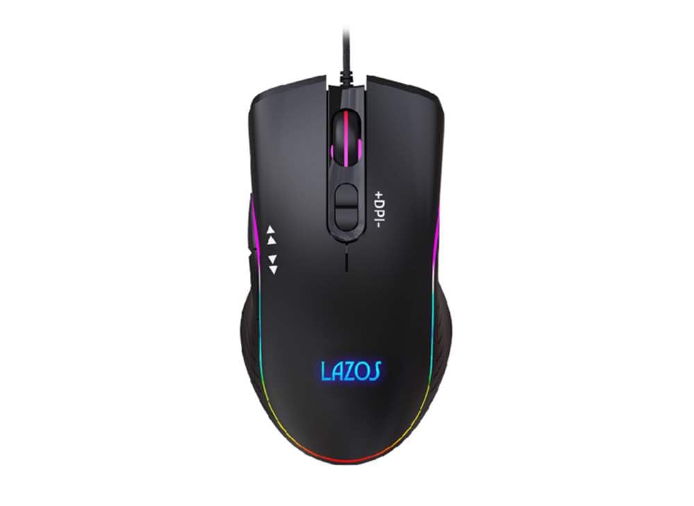 

LAZOS RGB Gaming 7 for PC and Computer Mouse, Buttons, Black, Gaming, L-MSG7-B чорний