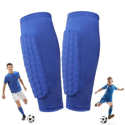 2pc Soccer Shin Pads with Honeycomb Pads Football Shin Pads Breathable Lightweight Calf Protective Gear for Soccer Football