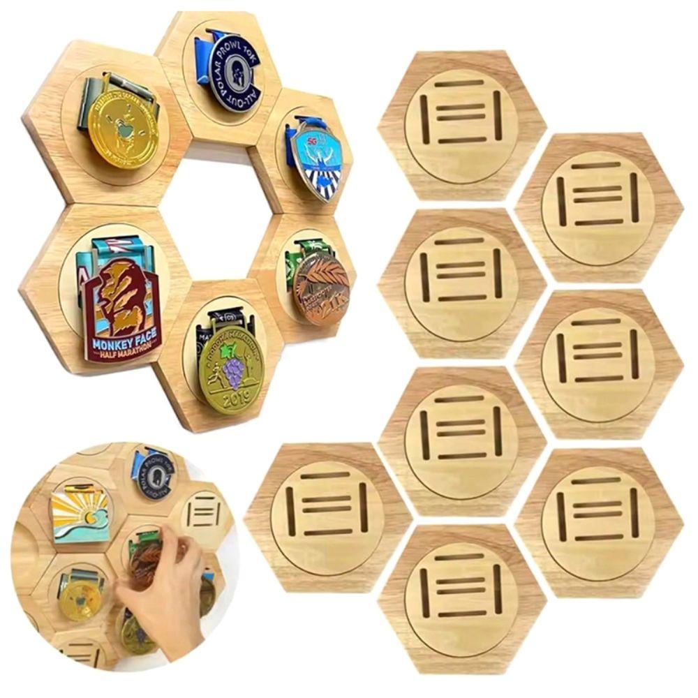 Cellular Design Medal Display Stand Honeycomb Pattern Medal Storage Box Wall Mounted Storage