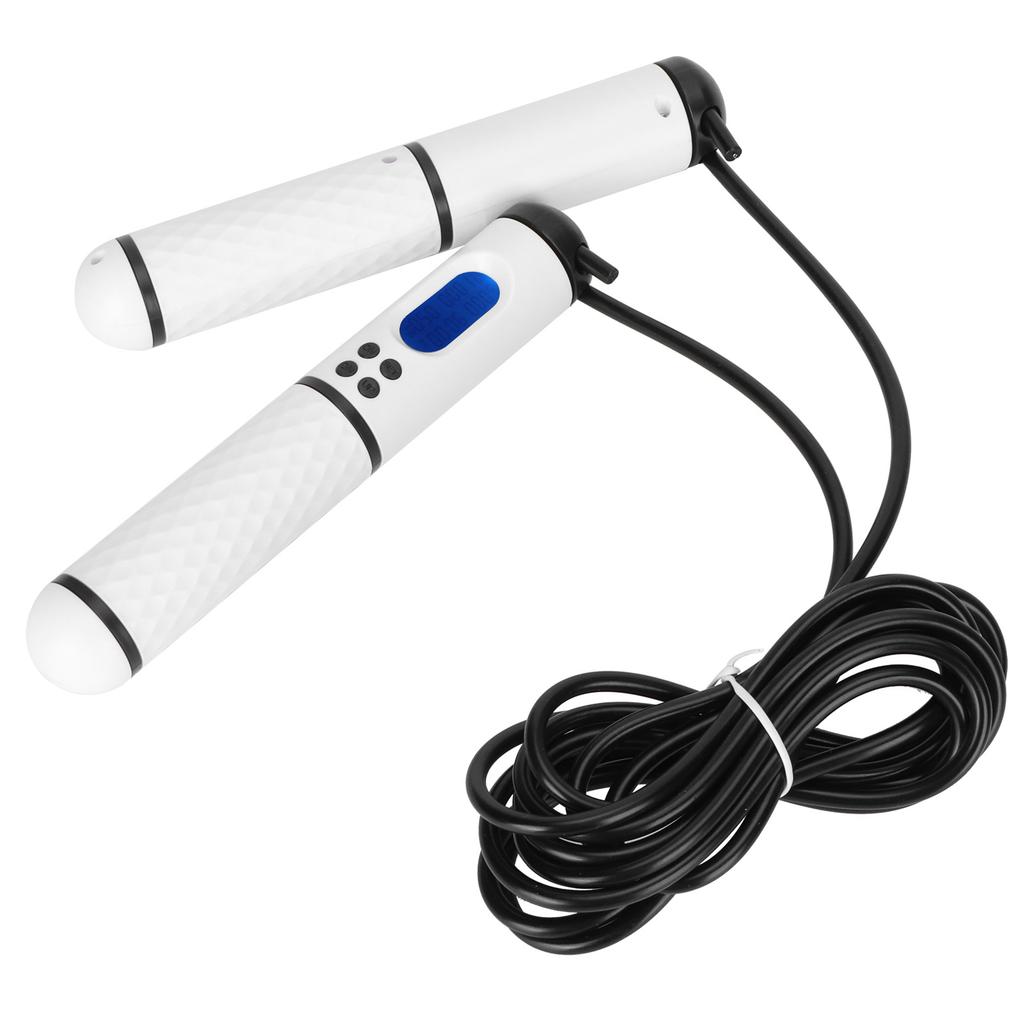 Skipping Rope Intelligent Electronic Counting Exercise Jumping Rope Fitness Equipment(White Black )