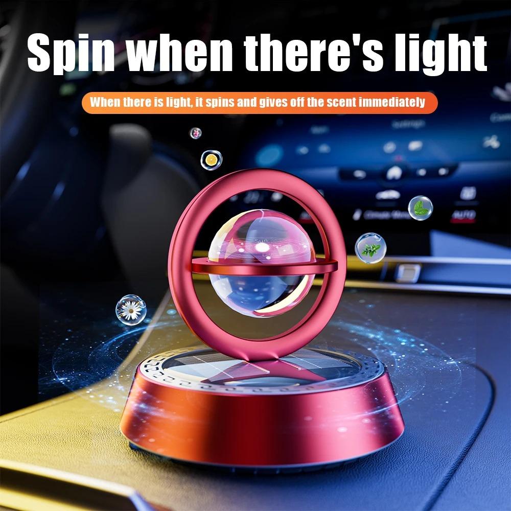 Car Solar Energy Rotate Perfume Aluminium Alloy Interplanetary Suspension Car Diffuser Perfume Accessories Car-mounted Creative Ornaments