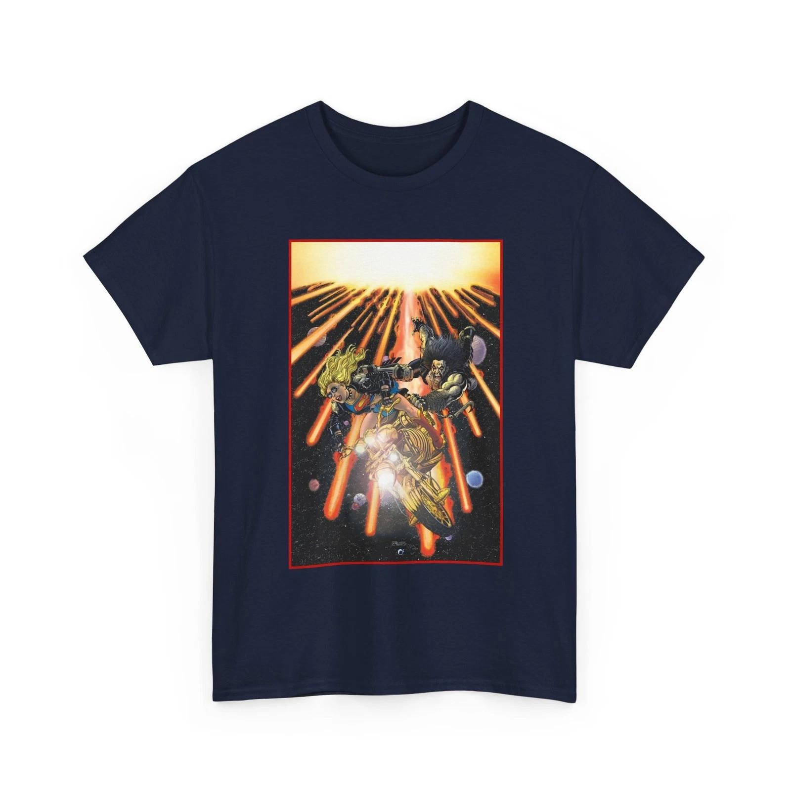 Supergirl & Lobo T-Shirt George Perez Art 2026 Movie Retro Vintage-Style Tee XXXL