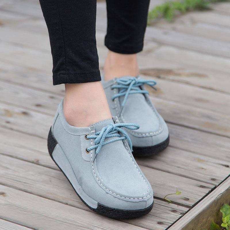 Eleganti Scarpe Casual da Donna in Macramè con Zeppa alla Moda Scarpe con Plateau Vera Pelle Scarpe da Mamma Mocassini da Passeggio