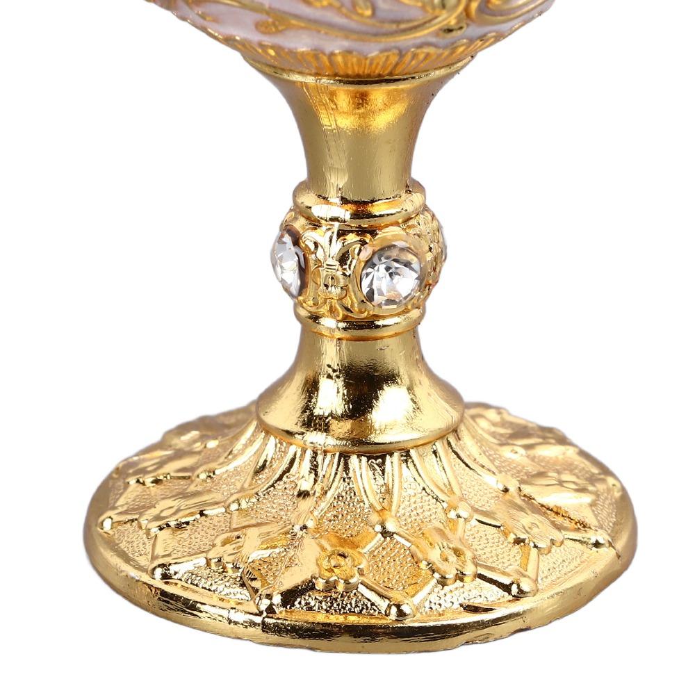 2PCS Small Zinc Alloy Goblet Gold White Retro Metal Cup Vintage Goblet  Party Drinking
