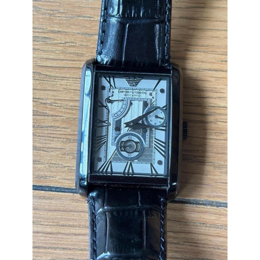Used [Significant price reduction] [Super good condition] [In operation] Emporio Armani AR-4244 Mechanico Back Skelton Solid Stainless Steel ARMANI