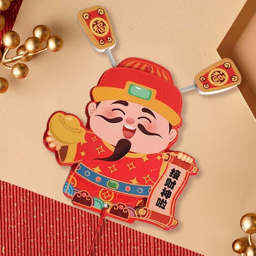 Cute Chinese God of Wealth Fridge Magnets Traditional Snake Year Hanging Pendent  Home