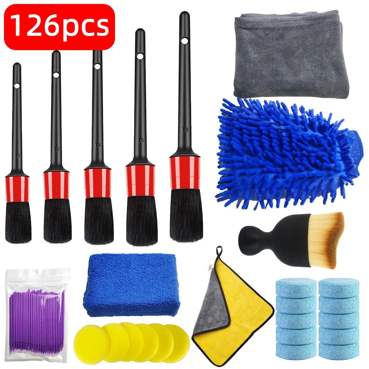 

126-Piece Car Detail Cleaning Kit with Ventilation Sponge Towel Edge for Dust And Dirt Polishing Auto Interior Cleaning Tools