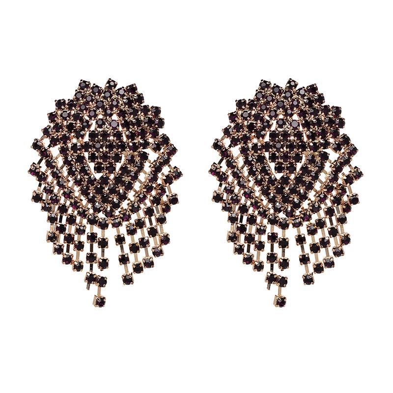 

Розкішні висячі сережки зі стразами для жінок Весільні прикраси Великі довгі сережки з китицями Кришталеві сережки Тренд