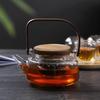 Hanyou Acacia Wood Glass Teapot with Wooden Lid
