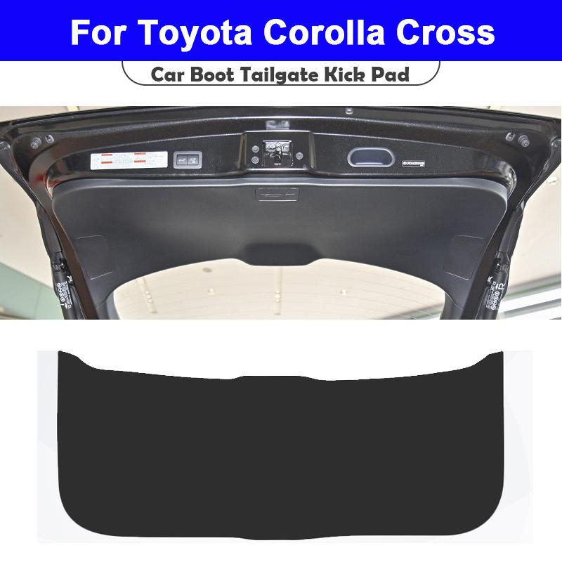 For Toyota Corolla Cross - 2024 2025 Car Boot Tailgate Kick Pad Leather Anti Kick Anti-dirty Trunk Door Mat Protection