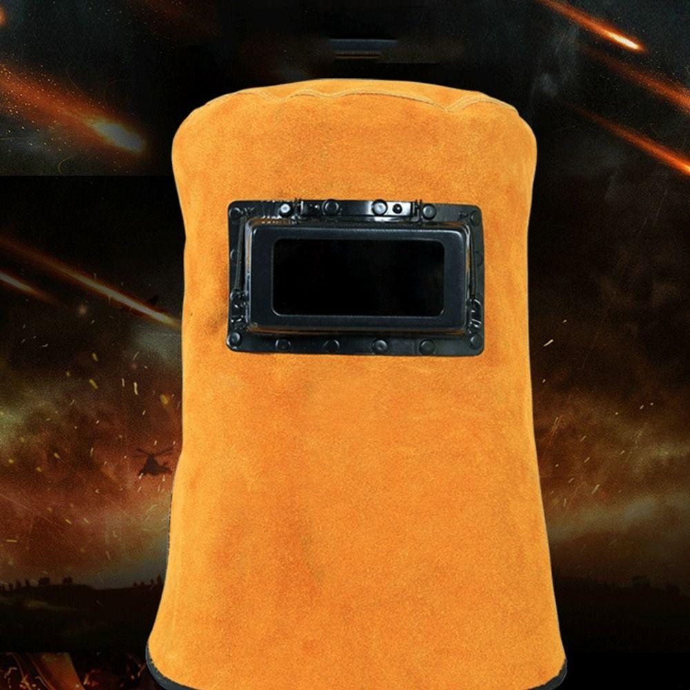

Head-Mounted Welding Hood Cowhide Welding Cap Adjustable Welder