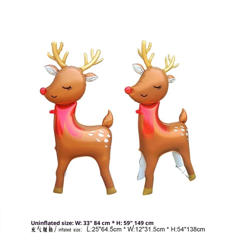 1Pcs Santa Claus Snowman Navidad Large Standing Balloon Year Gingerbread Man Standing Christmas Foil Balloons Party Supplies