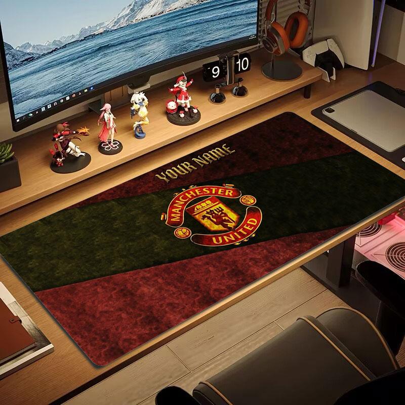 Manchester United F Custom Name Large Size Mouse Pad Large Gaming Table Cushion Non-slip Laptop Tablet Big Mousepad XXL Mat Mini PC Playmat With Lock 