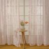 2 Pcs Retro French Lace Floral Curtain Rustic Lace Sheer Curtain Elegant Voile Curtain  Living Room