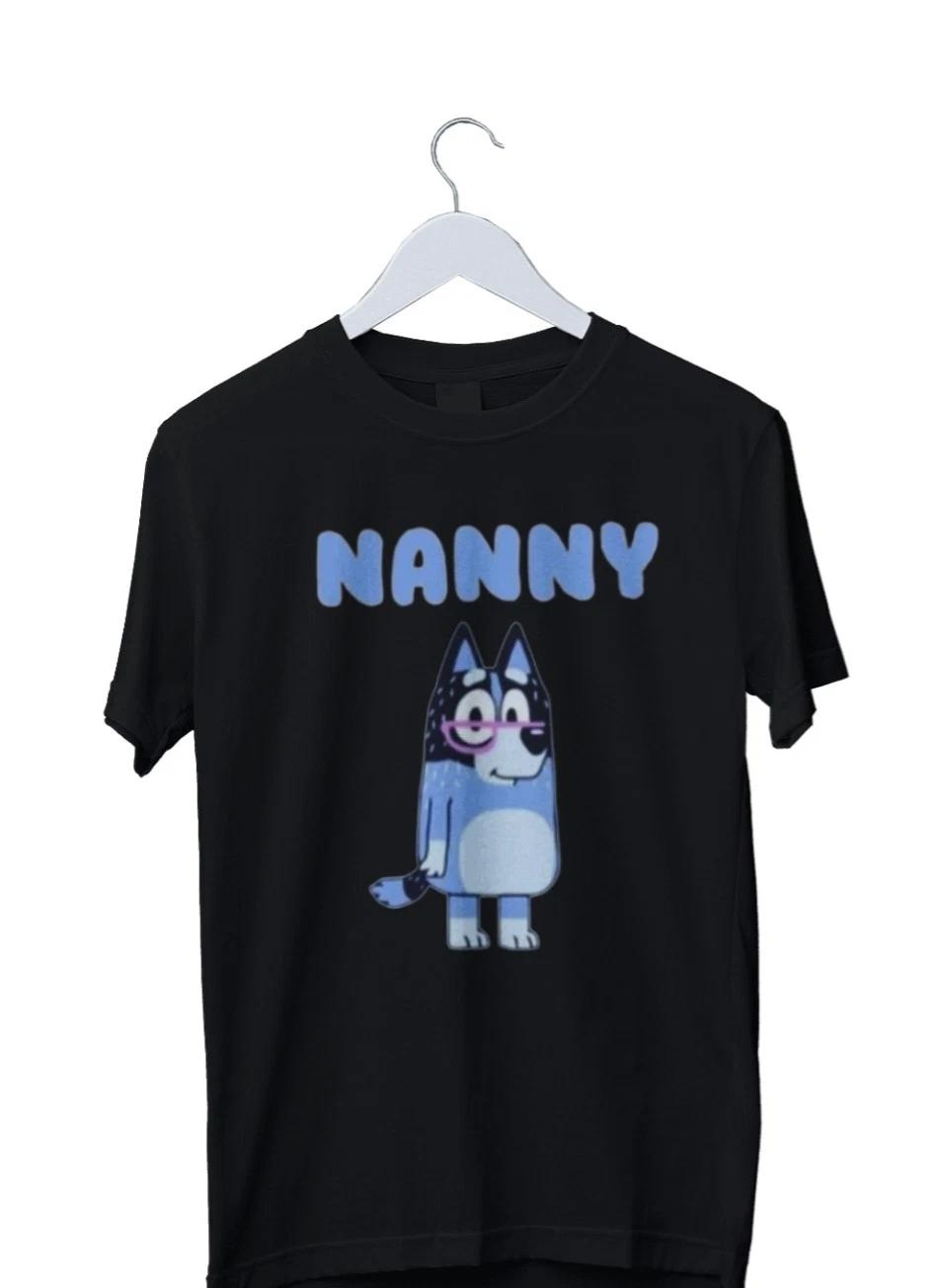 Unisex Adult Casual Graphic Nanny Bluey Story Graphic Print T-Shirt... XXXL