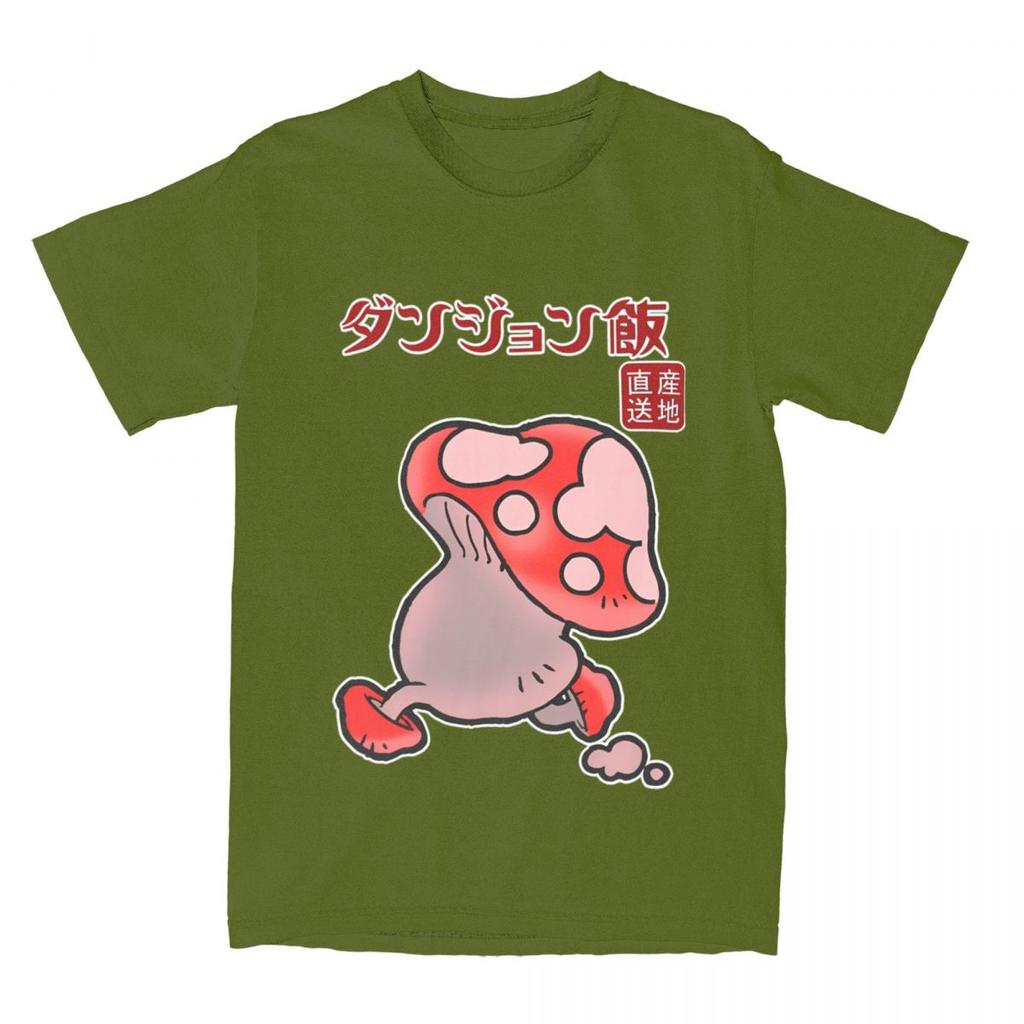 Dungeon Meshi Anime Mushroom T Shirt Men Delicious In Dungeon Humorous Cotton T Shirts Summer O Neck Tee Shirt Oversized Tops