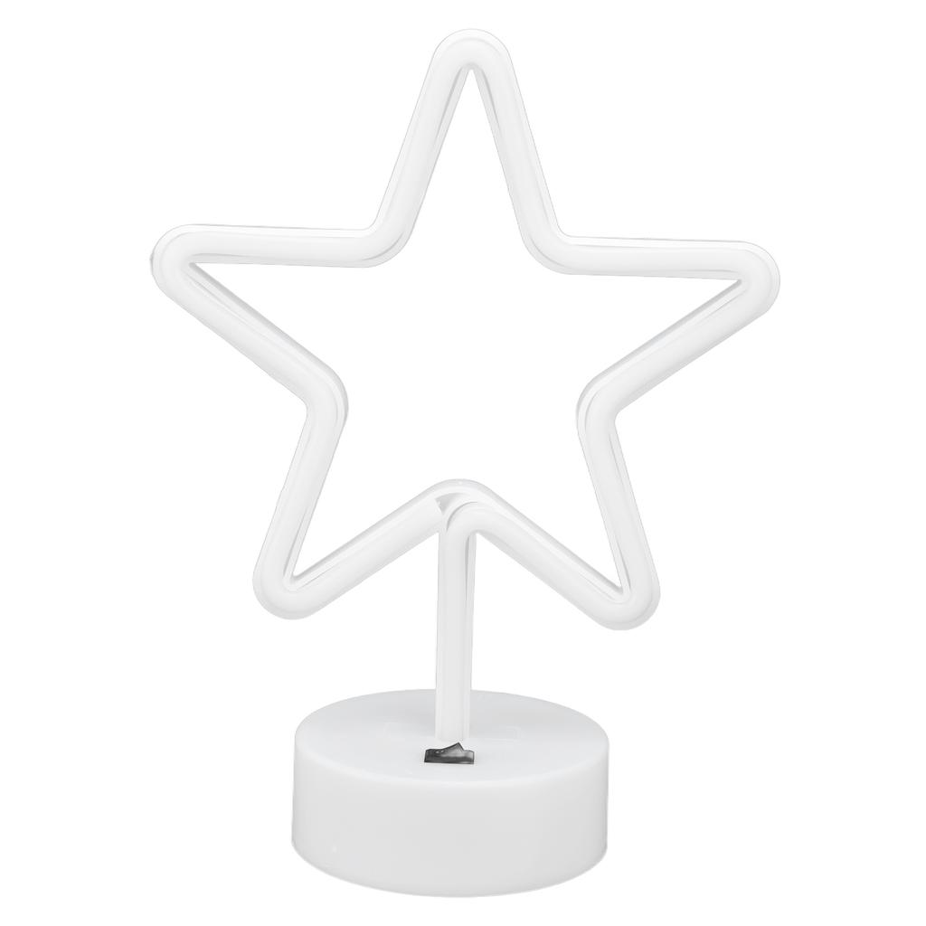 LED Desk Lamp USB Five Pointed Star Warm Light Neon Sign Bedroom Bar Holiday Decoration Light