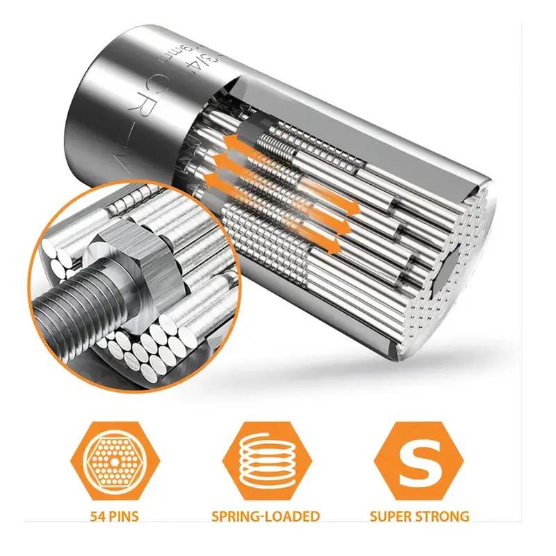 Universal Socket Wrench Torque Head Set Ratchet Super Sleeve Gadget Power Drill Adapter Magic Grip Spanner Key Multi Tool 7-19mm